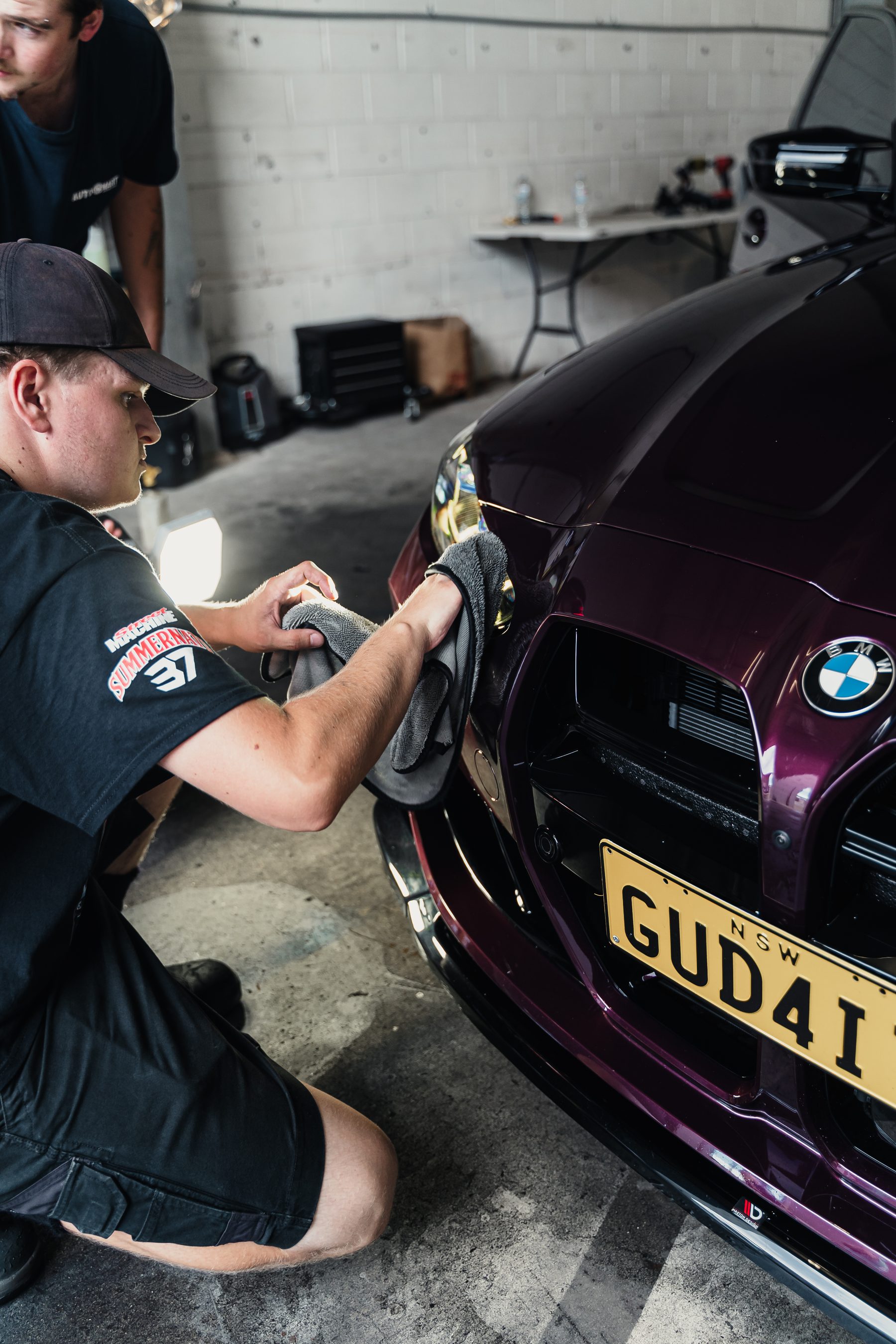 Hand polishing during paint correction
